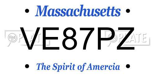 VE87PZ Massachusetts License Plate
