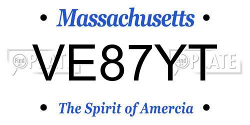 VE87YT Massachusetts License Plate