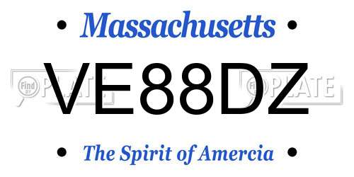 VE88DZ Massachusetts License Plate