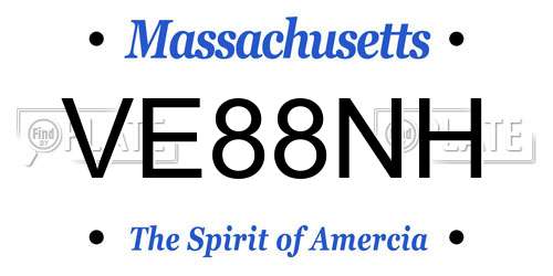 VE88NH Massachusetts License Plate