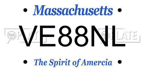 VE88NL Massachusetts License Plate