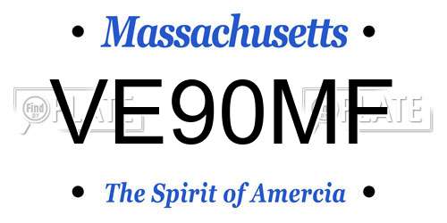 VE90MF Massachusetts License Plate