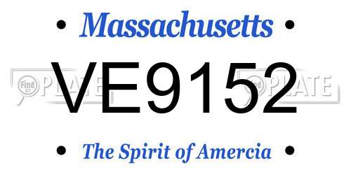 VE9152 Massachusetts License Plate