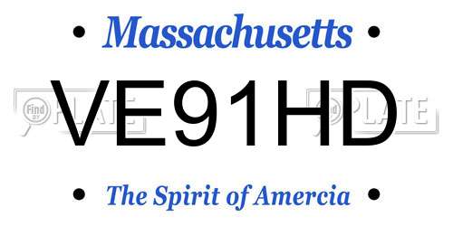 VE91HD Massachusetts License Plate