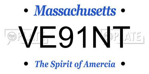 VE91NT Massachusetts License Plate