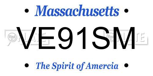 VE91SM Massachusetts License Plate