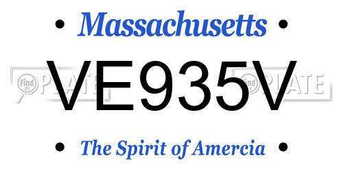 VE935V Massachusetts License Plate