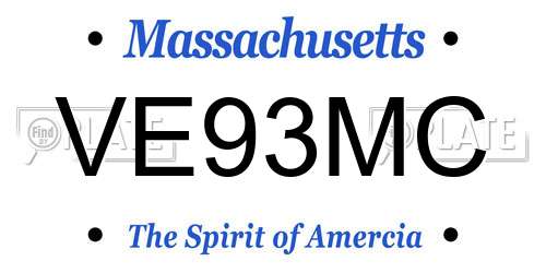 VE93MC Massachusetts License Plate