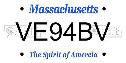 VE94BV Massachusetts License Plate