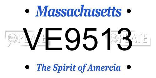 VE9513 Massachusetts License Plate