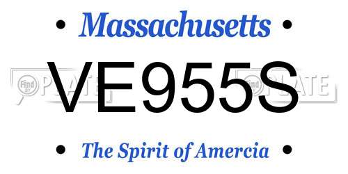 VE955S Massachusetts License Plate