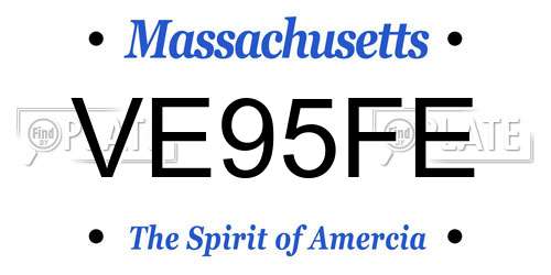 VE95FE Massachusetts License Plate