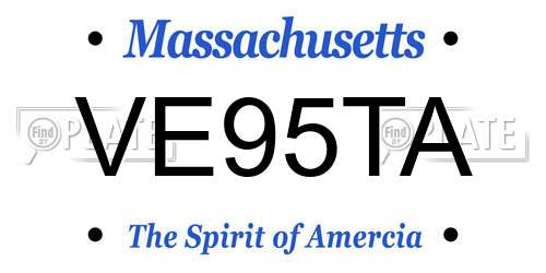 VE95TA Massachusetts License Plate