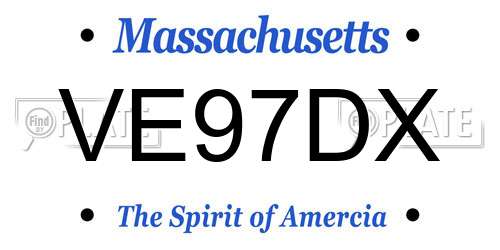 VE97DX Massachusetts License Plate