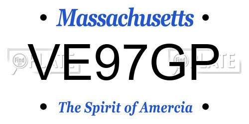 VE97GP Massachusetts License Plate