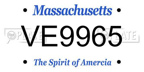 VE9965 Massachusetts License Plate