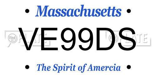 VE99DS Massachusetts License Plate