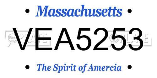 VEA5253 Massachusetts License Plate