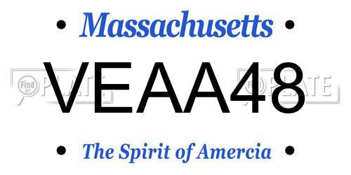 VEAA48 Massachusetts License Plate