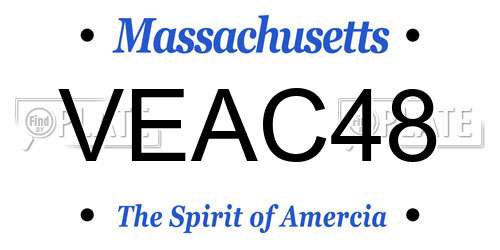 VEAC48 Massachusetts License Plate