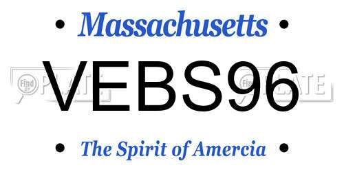 VEBS96 Massachusetts License Plate