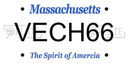 VECH66 Massachusetts License Plate