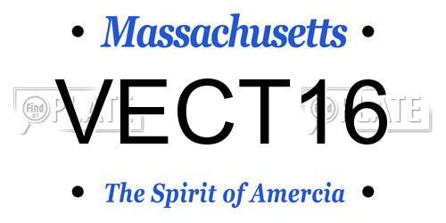 VECT16 Massachusetts License Plate