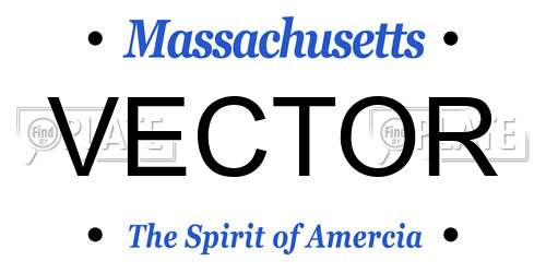 VECTOR Massachusetts License Plate