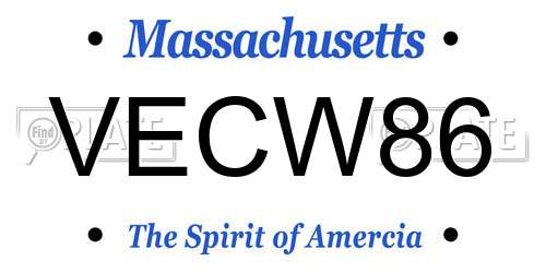 VECW86 Massachusetts License Plate