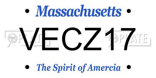 VECZ17 Massachusetts License Plate