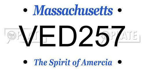 VED257 Massachusetts License Plate