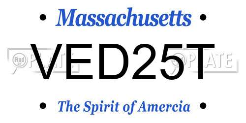 VED25T Massachusetts License Plate