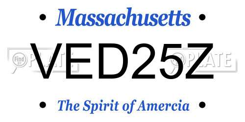 VED25Z Massachusetts License Plate