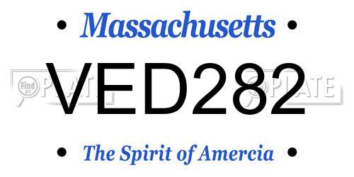 VED282 Massachusetts License Plate