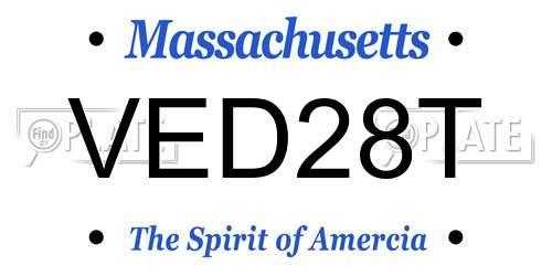VED28T Massachusetts License Plate