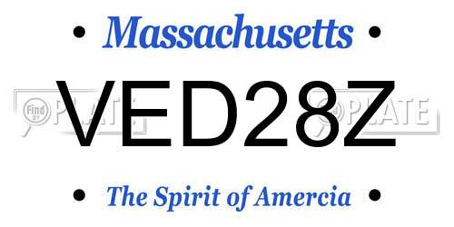 VED28Z Massachusetts License Plate
