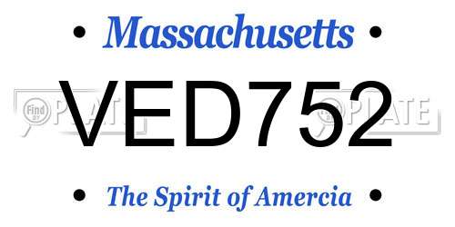 VED752 Massachusetts License Plate
