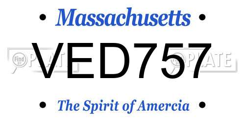 VED757 Massachusetts License Plate