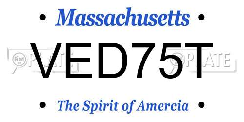 VED75T Massachusetts License Plate