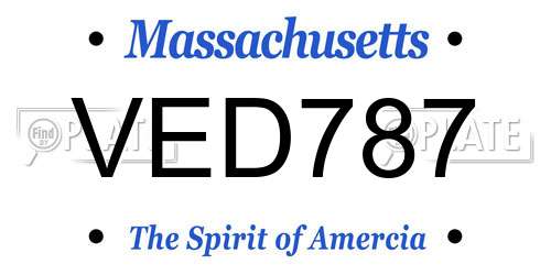 VED787 Massachusetts License Plate