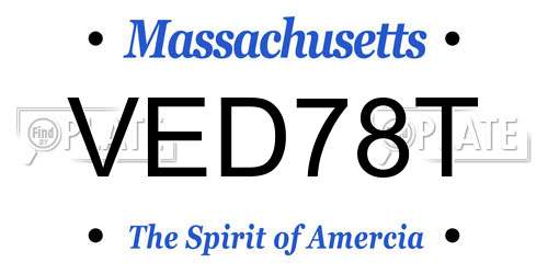 VED78T Massachusetts License Plate