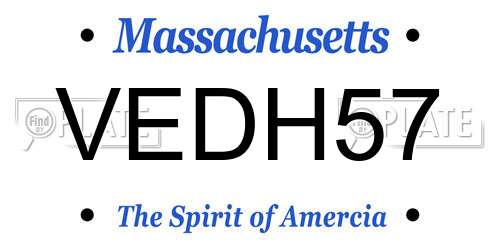 VEDH57 Massachusetts License Plate
