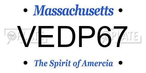 VEDP67 Massachusetts License Plate