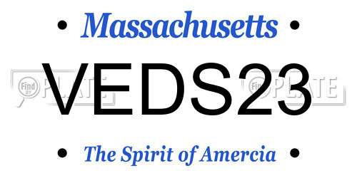 VEDS23 Massachusetts License Plate