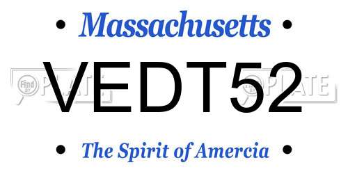 VEDT52 Massachusetts License Plate