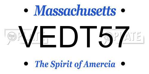 VEDT57 Massachusetts License Plate