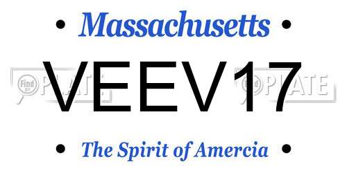 VEEV17 Massachusetts License Plate