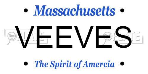 VEEVES Massachusetts License Plate