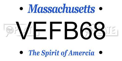 VEFB68 Massachusetts License Plate