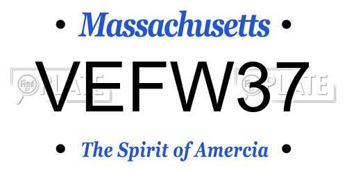 VEFW37 Massachusetts License Plate